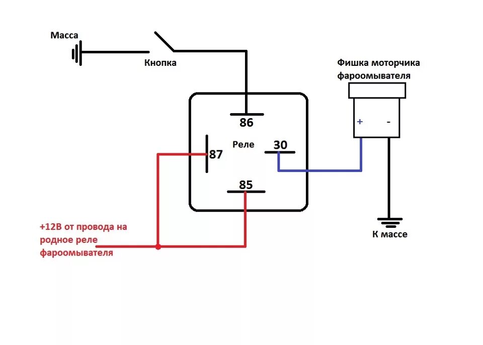 Подключение защитного реле Кнопка фароомывателя - ГАЗ 3102, 2,5 л, 1999 года электроника DRIVE2