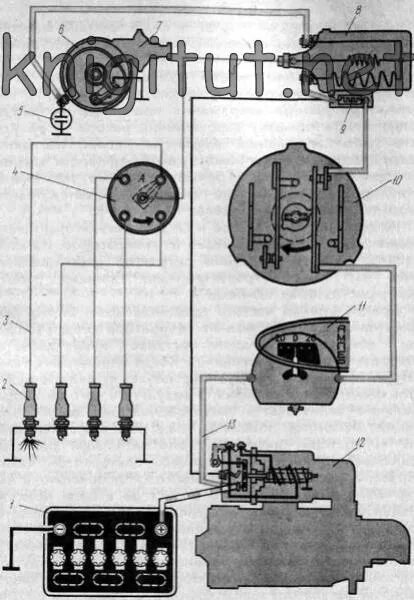 Подключение зажигания газ 52 схема подключения Система зажигания легкового автомобиля.
