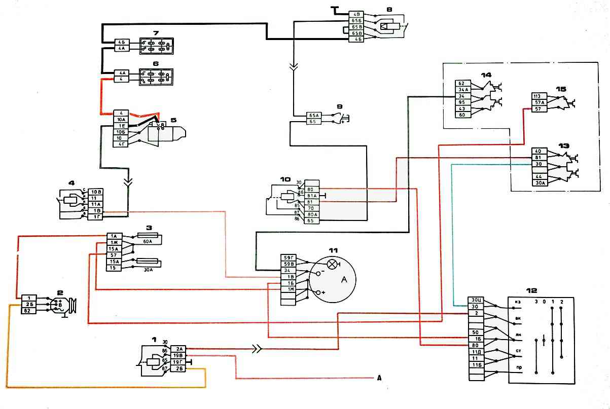 Подключение зажигания на камаз KamAZ power supply system