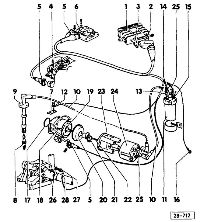 Подключение зажигания пассат б3 трамблер Volkswagen Passat 1988-1993: VEZ ignition system (Power unit / Ignition system) 