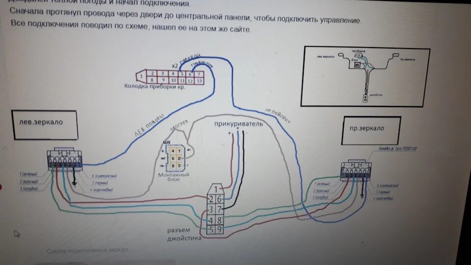 Подключение зеркал на приоре 2 Проверка джойстика регулировки зеркал - Lada 2110, 1,6 л, 2005 года электроника 