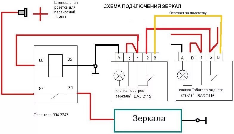 Подключение зеркал ваз 2115 Зеркальные элементы Ergon - Lada 2115, 1,5 л, 2005 года аксессуары DRIVE2