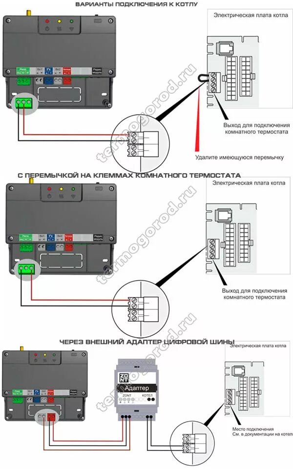 Подключение зонда к котлу Zont SMART Отопительный GSM контроллер