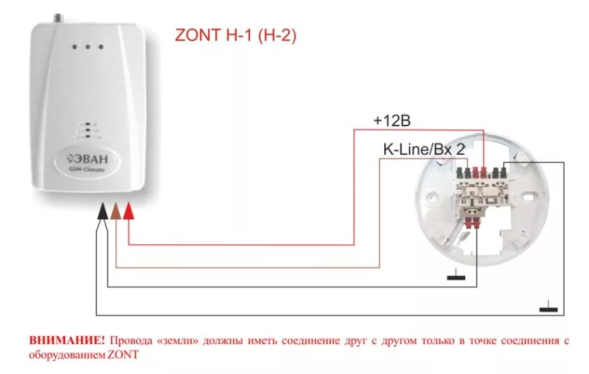 Подключение зонт к котлу эван Zont h 1 схема подключения