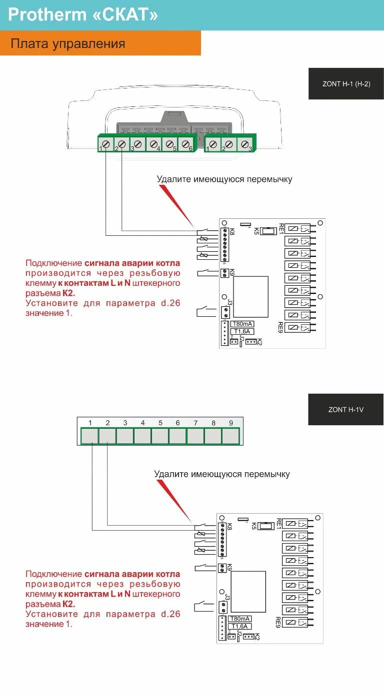 Подключение zont к котлу protherm скат proterm_skat-signal_avarija - ensytech.ru - решения для автоматизации