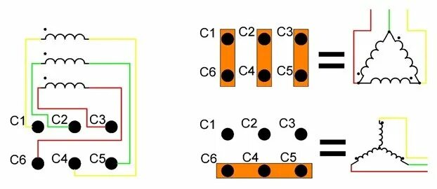 Подключение звезда фото Звезда и треугольник в электродвигателе: принцип подключения и отличия