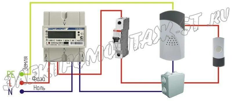 Подключение звонка 220в в квартире Как подключить звонок в квартире или частном доме - схема подключения дверного з