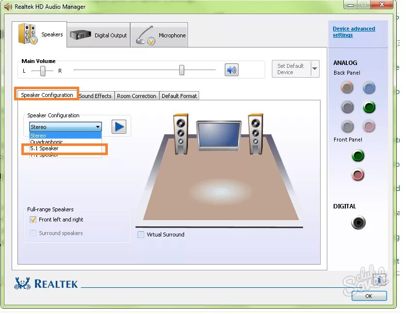 Подключение звука на компьютере Как подключить акустику 5.1 к компьютеру - настройка звука 5.1 в windows 7/10
