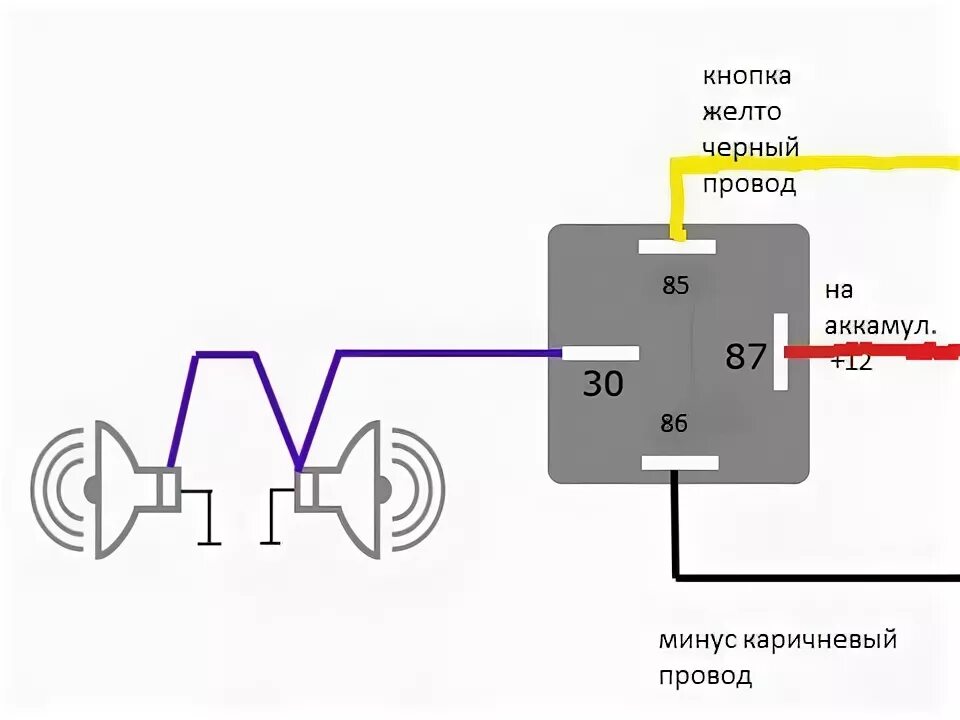 Подключение звукового сигнала через реле схема Сделал Сигнал - Lada 21099, 1,5 л, 1997 года своими руками DRIVE2