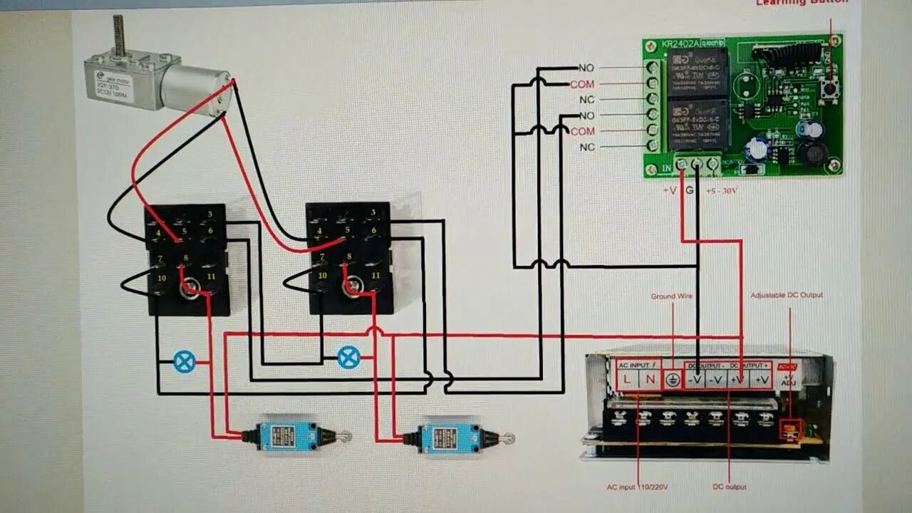 Подключением двух концевиков Как подключить автоматику на 12V-24V для откатных ворот. Простая схема с реверсо