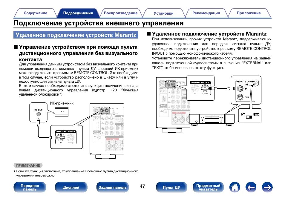 Подключении устройства что делать если Marantz SR5008: Instruction manual and user guide, Подключение ipod или запомина