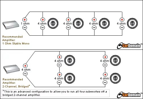 Подключения 2 пар динамиков к усилителю 4 4ohm speakers to a 2 channel amp - ecoustics.com