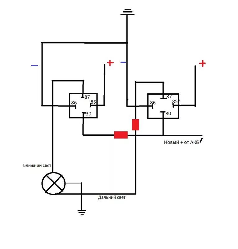 Подключения ближнего света фар через реле Картинки ФАРЫ ЧЕРЕЗ РЕЛЕ