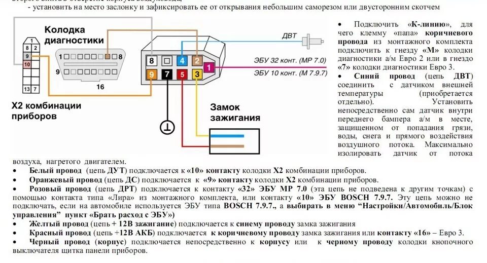 Подключения бортового компьютера ваз 2109 Бортовой компьютер Multitronics x15 от ваз 2114 на ваз 2105 инжектор. - Lada 210