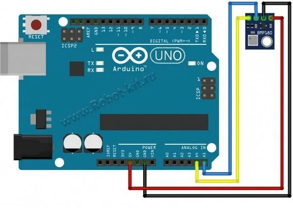 Подключения датчика давления воды к ардуино Модуль GY-68 BMP180 датчик атмосферного давления и температуры - "Robot-Kit.ru" 
