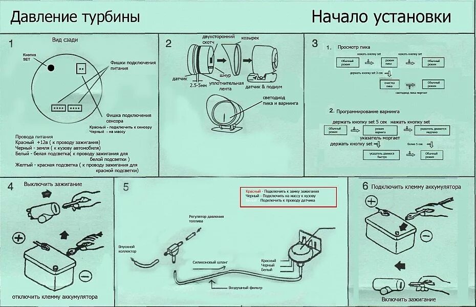 Подключения датчика наддува Установка Defi. Часть I. Установка сенсоров. - Toyota Land Cruiser Prado 90-seri