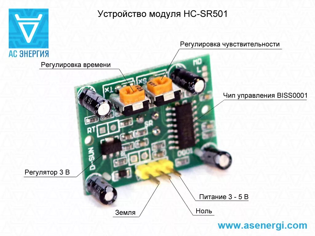 Подключения датчика patril 501 прибор верс Инфракрасные датчики движения HC-SR501 - АС Энергия РУ