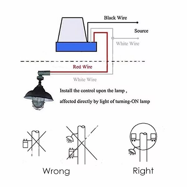 Подключения датчика света на улице AC 220V 10A Automatic Auto On Off Street Light Switch Photo Control Sensor - US 