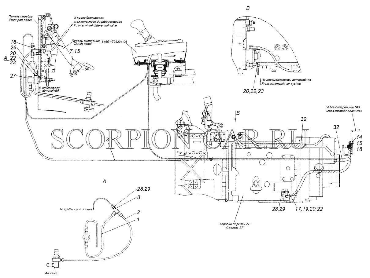 Подключения делителя камаз евро два КАМАЗ 6520 Установка пневмопривода управлением переключения передач 6460-1772005