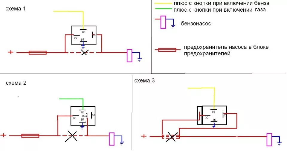 Подключения доп насоса на газель через реле схемы для Burland - DRIVE2