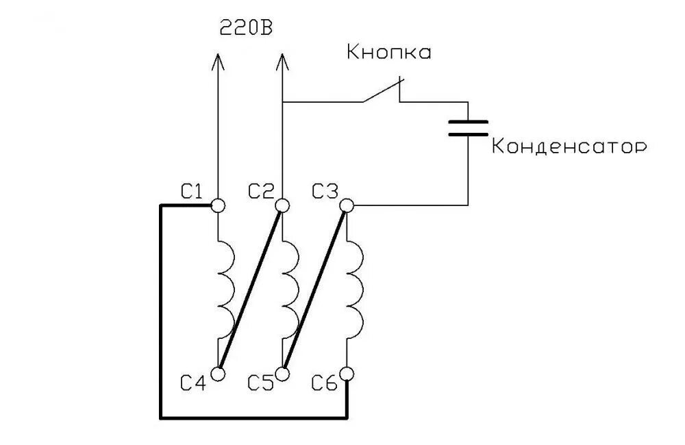 Подключения двигателя 220 треугольником схема Подключение двигателя