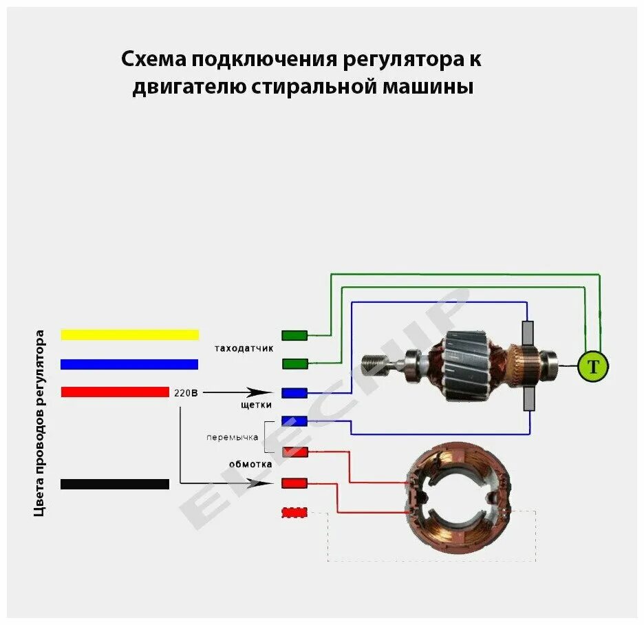 Подключения двигателя с регулировкой оборотов Регулятор оборотов двигателя стиральной машины 6-400Вт TDA-52 - купить по выгодн