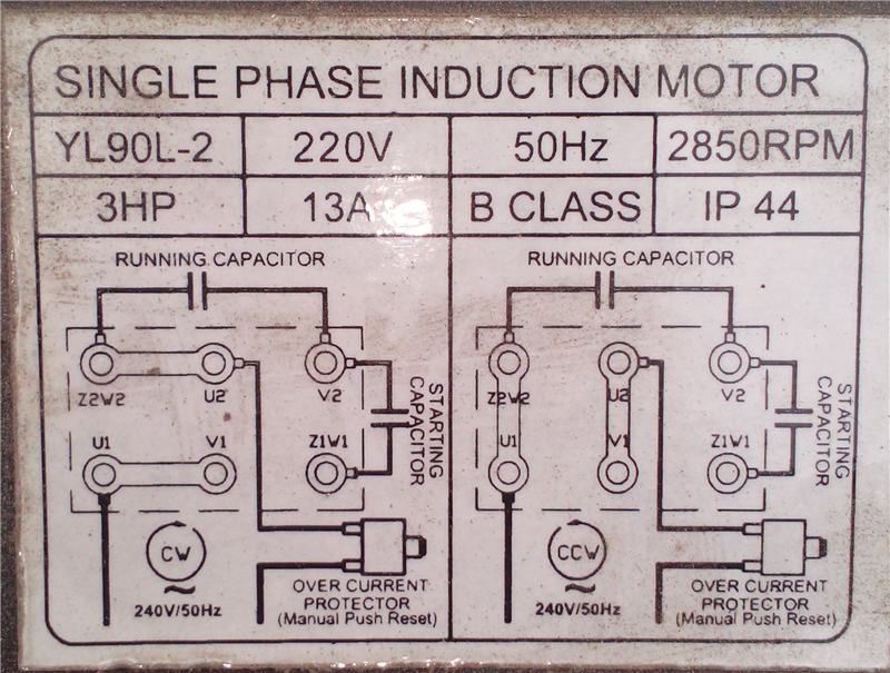 Подключения двигателя yl90l 2 Ответы Mail.ru: По отключению мотора 220В с пусковой обмоткой, см внутри?