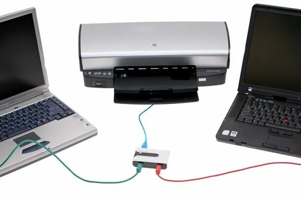 Подключения двух ноутбуков Cara Sharing Printer Menggunakan Jaringan LAN Printer, Pendidikan, Sekolah