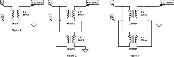 Подключения двух трансформаторов напряжения Transformer in series? - Electrical Engineering Stack Exchange