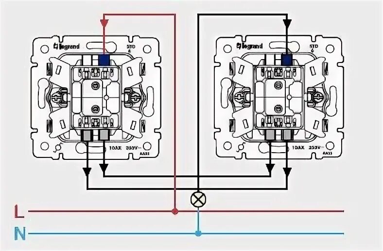Подключения двухклавишного выключателя веркель Схемы управления освещением - ЭнергоБеларусь