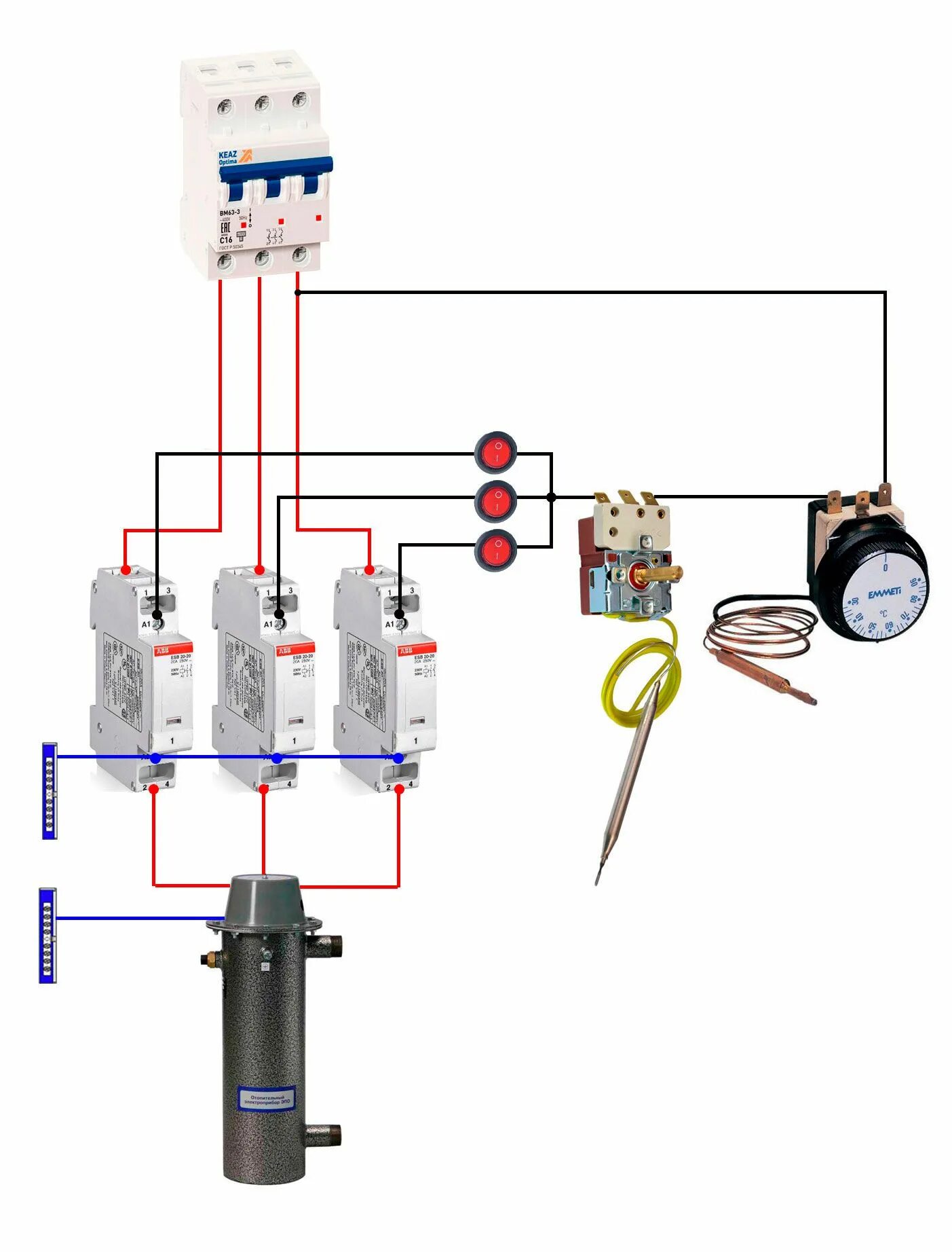 Подключения эвп 3 к электричеству Автоматика электрокотла - 3 схемы для "чайников". Как собрать и подключить.