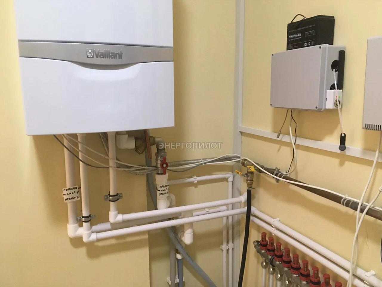 Подключения газового котла vaillant Конденсационный котёл "Vaillant" с бойлером "Hajdu" и дистанционное GSM управлен