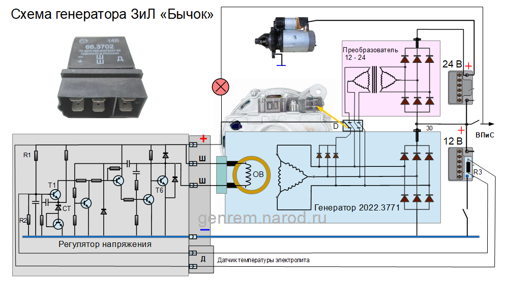 Подключения генератора 3307 Генератор 2022 3771 схема подключения