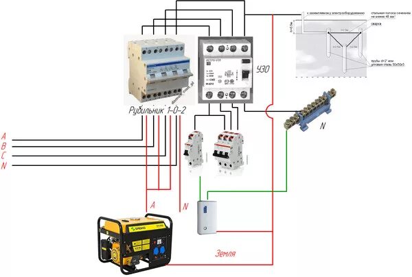 Подключения генератора к дому с автоподключением схема Ответы Mail.ru: Подключение генератора