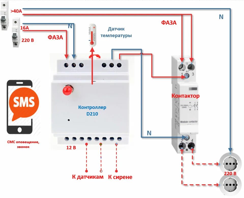 Схема подключения реле приоритета