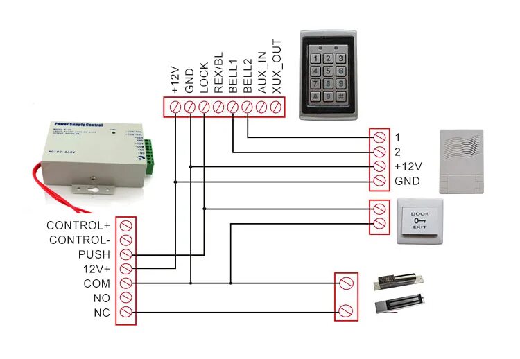 Подключения кодовой панели Best Selling Metal Rfid Access Control Keypad With Wiegand - Buy Metal Access Co