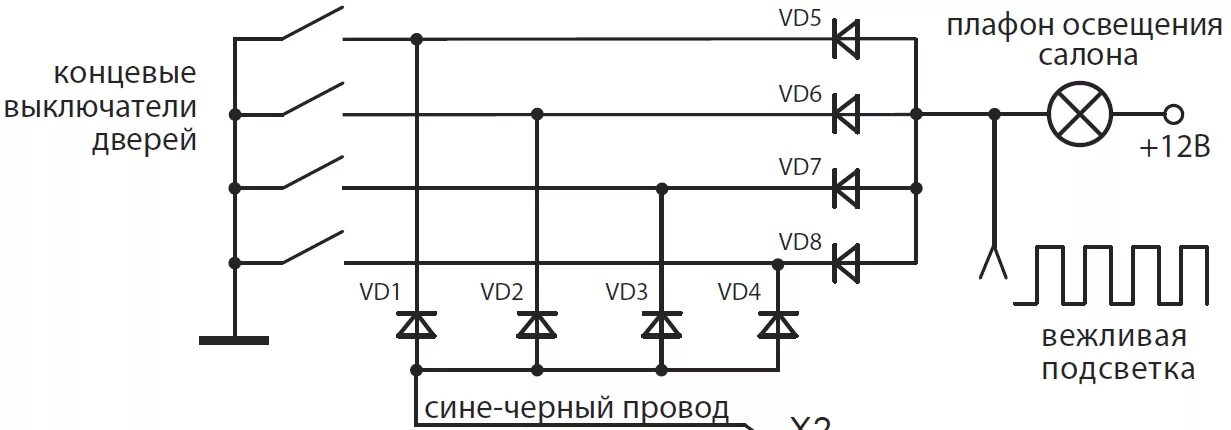 Подключения концевиков ваз 2110 Схема концевиков дверей ваз: найдено 84 изображений