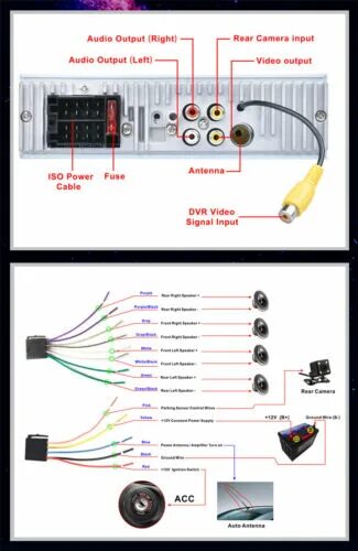 Подключения магнитолы car mp5 player 4.1" Hd экран Автомобильный Bluetooth Стерео Радио MP5 плеер Aux + комплект каме