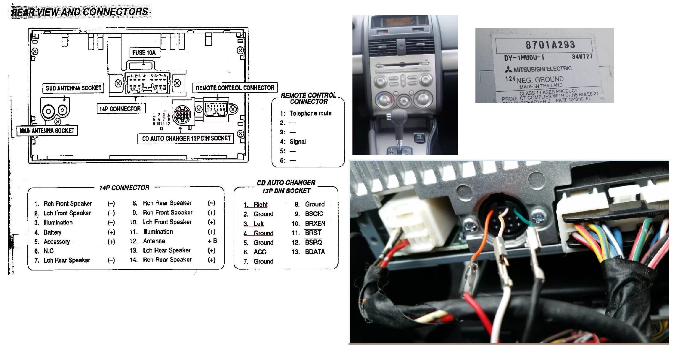 Подключения митсубиси магнитолы 04-08 Radio Diagram Controls w/ Pics