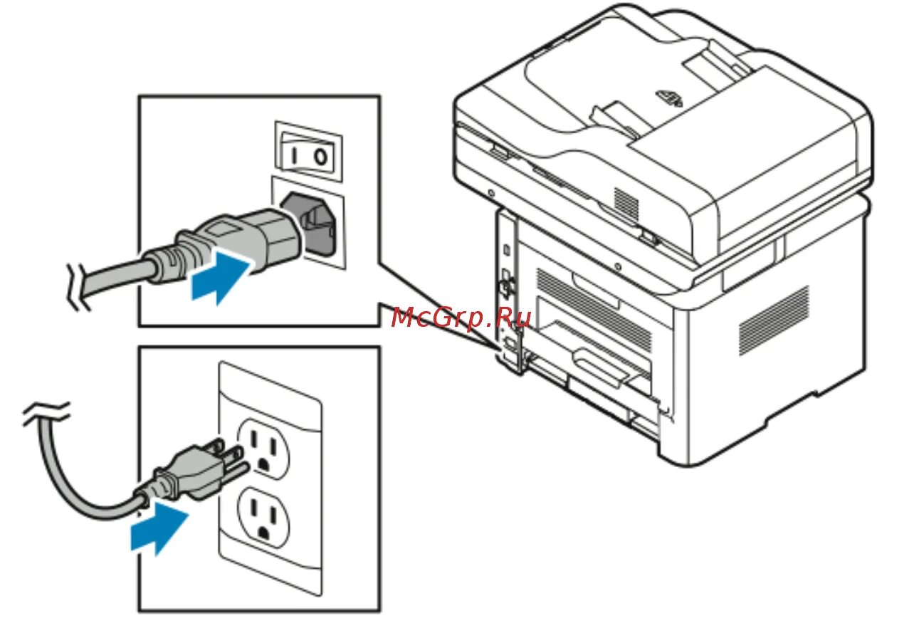 Подключения многофункционального устройства Xerox workcentre 3345dn 37/194 Подключение к телефонной линии