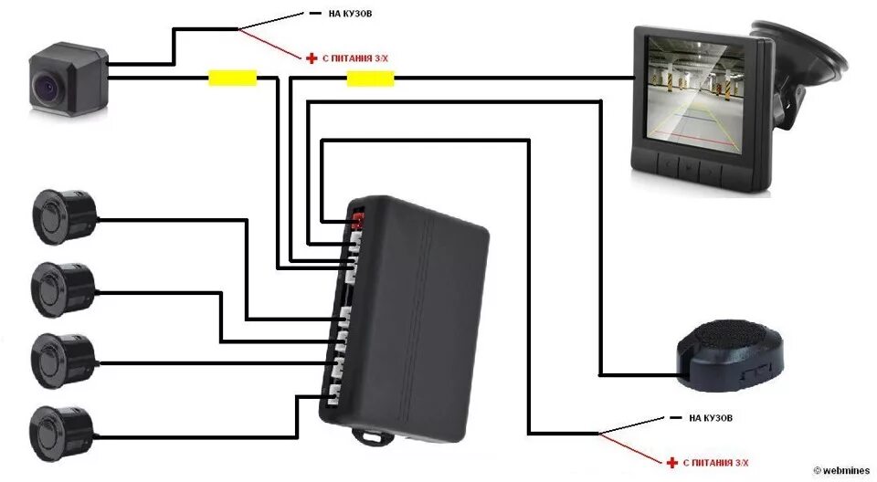 Подключения парктроников к магнитоле Посылочка с Китая. Парктроник с выходом на монитор камеры. - Jeep Grand Cherokee