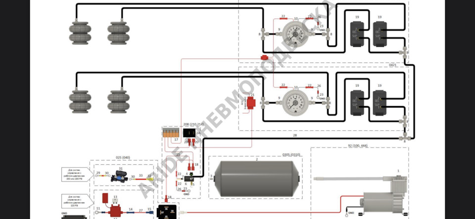 Подключения пневмоподвески ваз Установил пневмоподвеску 4 контура - ГАЗ Газель Next, 2,8 л, 2021 года тюнинг DR