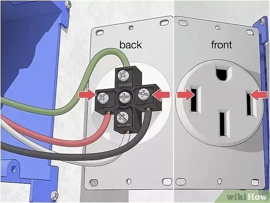 Подключения розетки фильтром How to Wire a 220V Outlet (with Pictures) - wikiHow Home electrical wiring, Outl