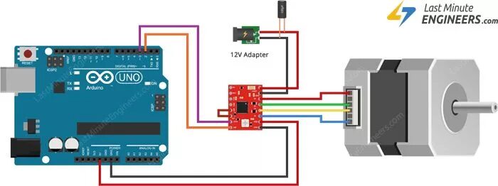 Подключения шагового двигателя без ардуино Wiring Nema 17 Stepper Motor to A4988 driver & Arduino Arduino, Stepper motor, A