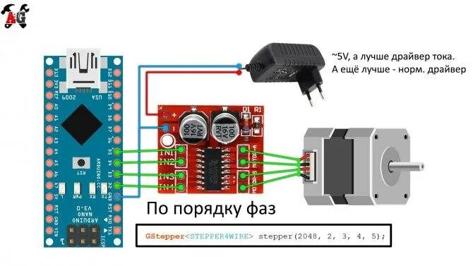 Подключения шагового двигателя без ардуино Шаговый двигатель и Arduino: как управлять, схема подключения 28byj-48, видео