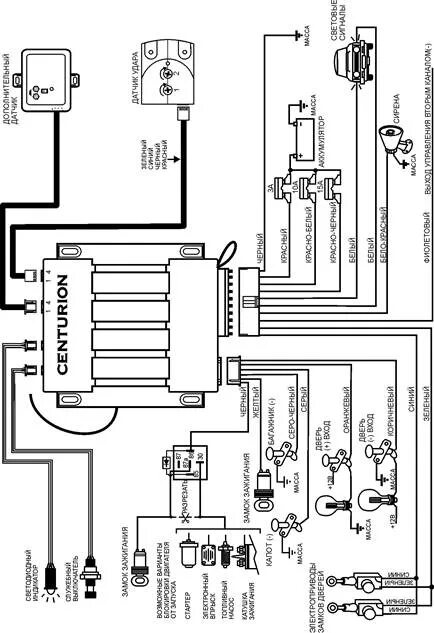 Подключения сигнализации центурион Centurion st 10000 line c схема - фото - АвтоМастер Инфо