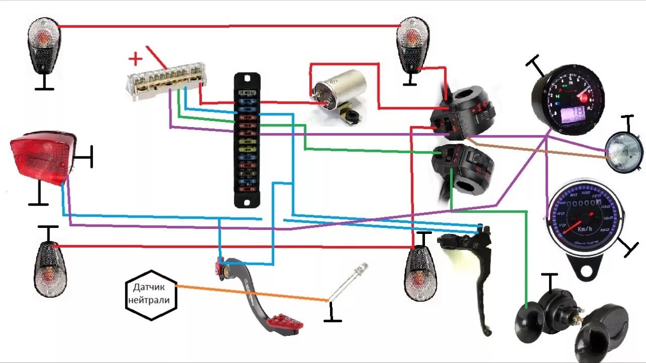 Подключения света на днепр Простая проводка на мотоцикл часть 2 - YouTube