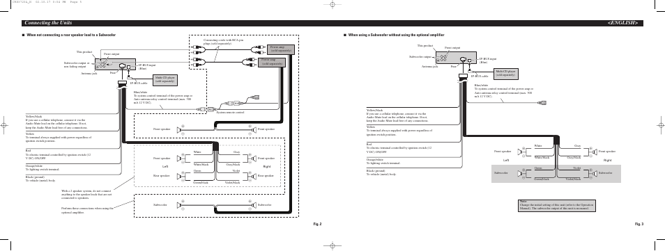 Подключения телефона пионер Wiring, Connecting the units english Pioneer DEH-P5500MP User Manual Page 54 / 6