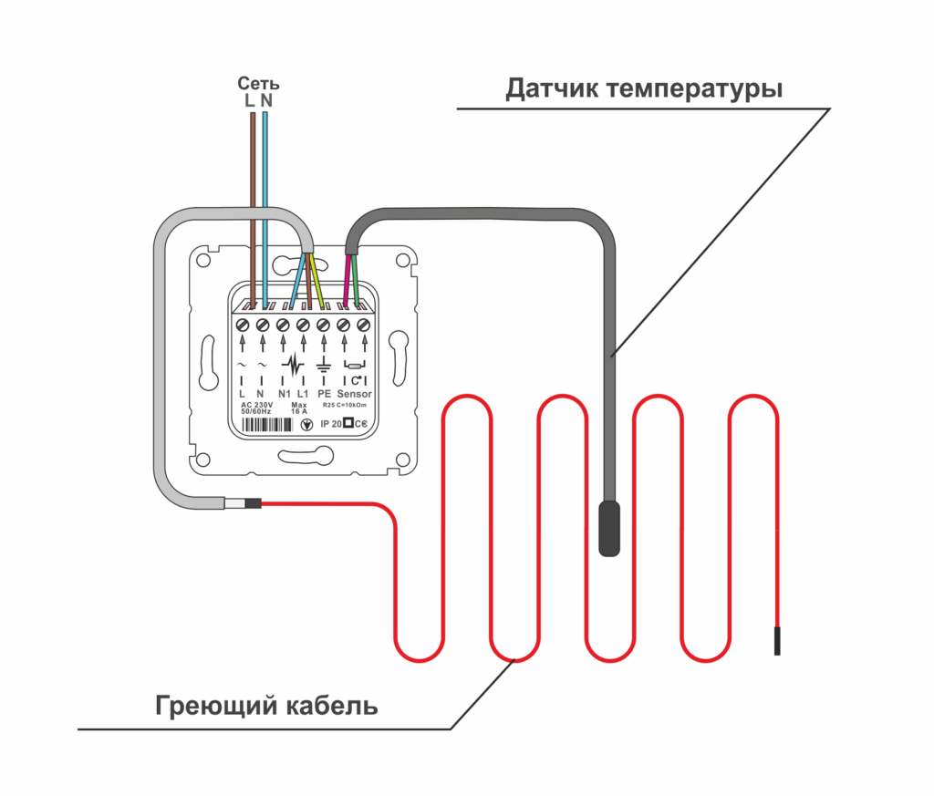 Подключения водяного электрического пола схема Подключение теплого пола к терморегулятору: как правильно подключить и настроить