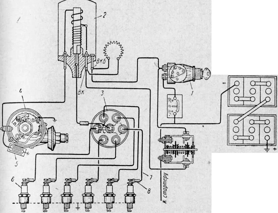 Подключения зажигания газ 52 Система зажигания автопогрузчика